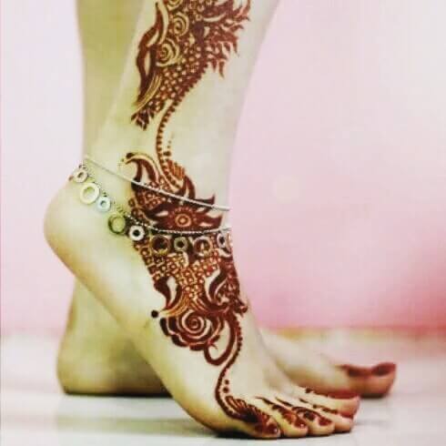 mehndi designs for feet easy