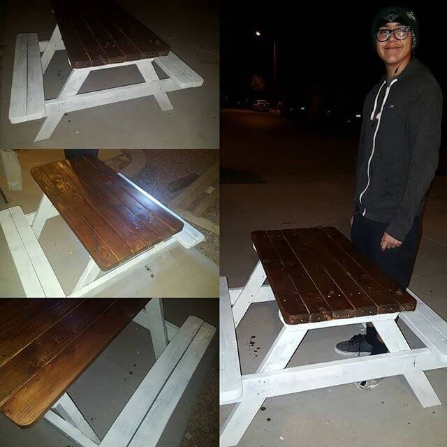 Repurposed wooden pallet table