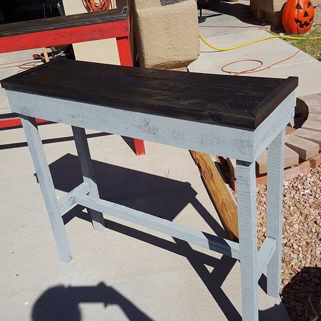 DIY pallet table behind your sofa