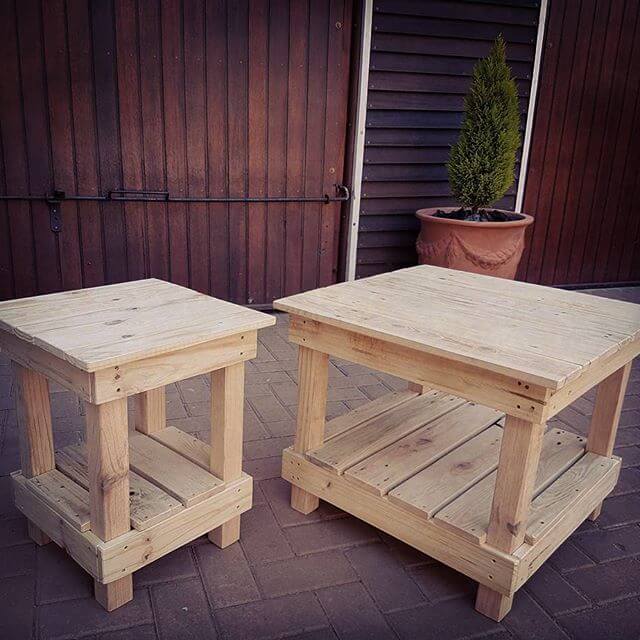 A beautiful pallet table having storage option