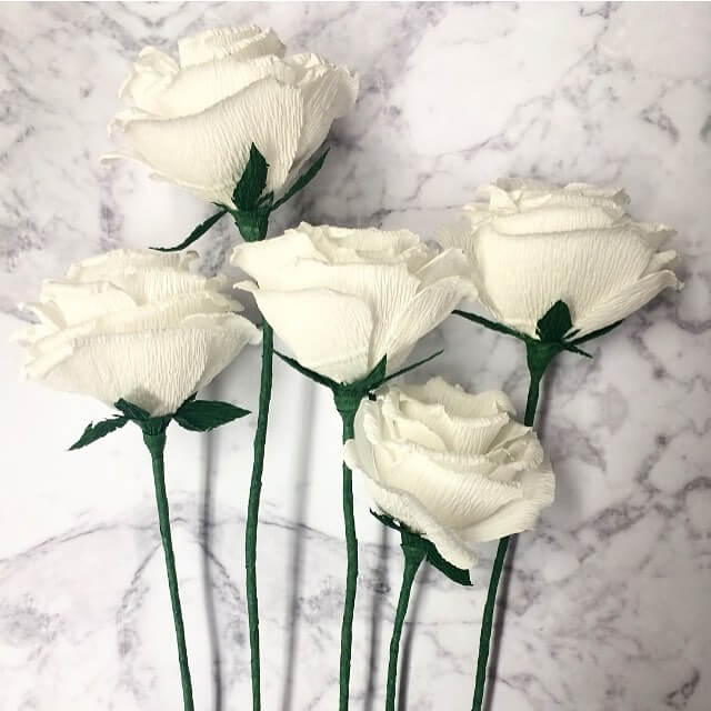 White roses Paper Flower