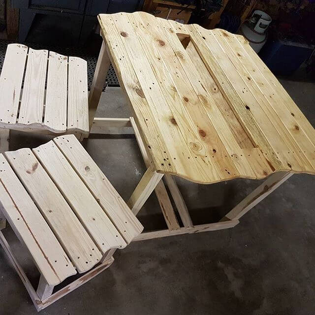Compactly sized pallet tables