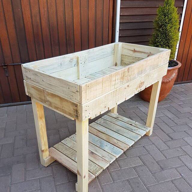 A variety of pallet tables ranging from a king-sized to a compact coffee table