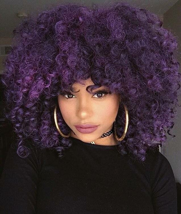 Short Deep Purple Crochet Braid Hairstyles for Women