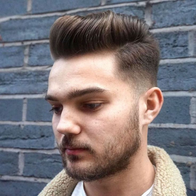 Cool Waved Pompadour Medium Length Hairstyles for Men