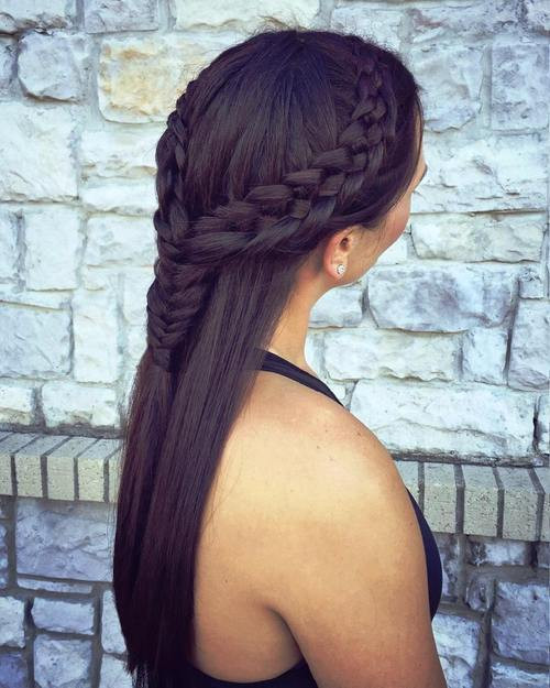 Half Crown Lace Braid-Bun Girls Hairstyles That Are Seriously Cute