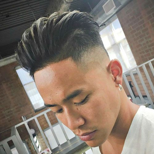 Pompadour Paired With High Fades Asian Hairstyles for Men