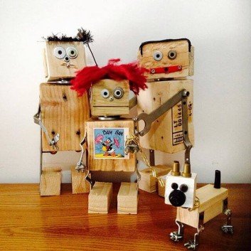 three Pallet robots for decoration