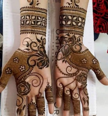 stylish front hands mehndi designs