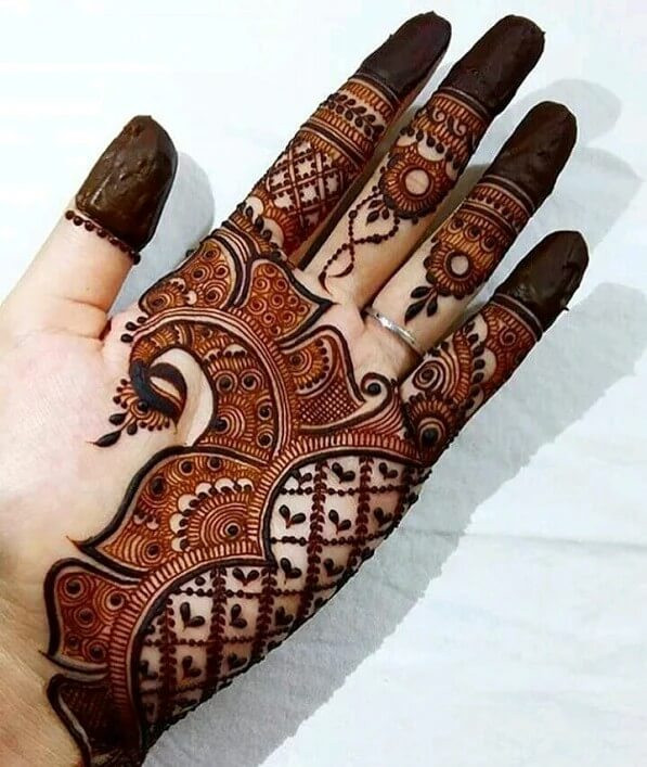 Round Motif Henna Designs for front Hand