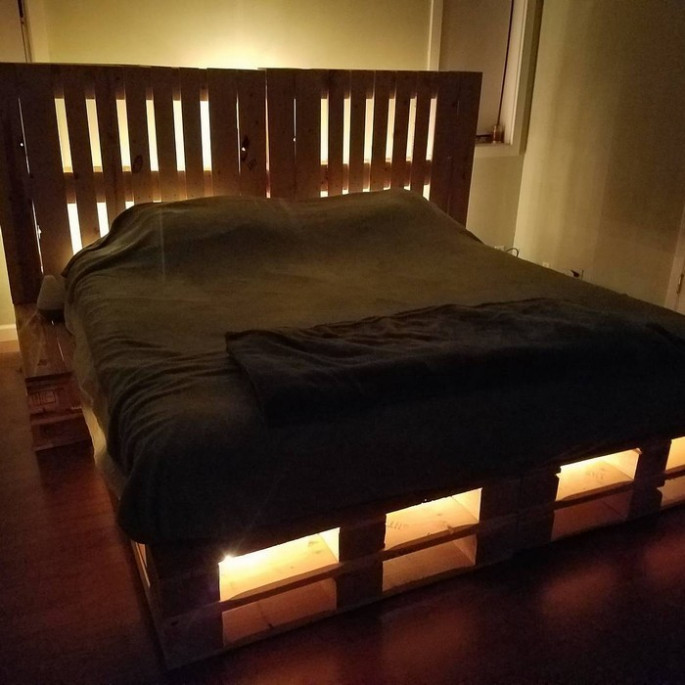 Headboards and Pallet Bed Frames with hidden lights