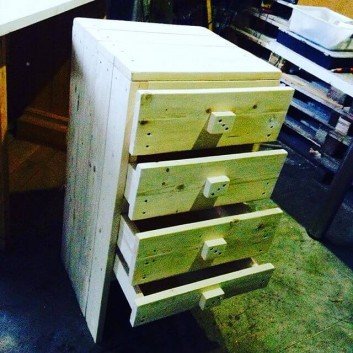 a compact sized pallet drawer