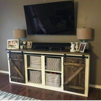 pallet wood tv stand plans