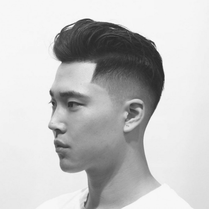 Faded High Quiff Asian Hairstyles for Men