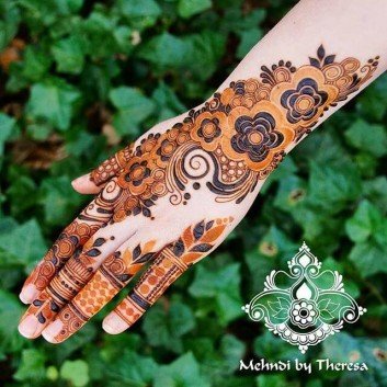 black and red mehndi designs for hands arabic