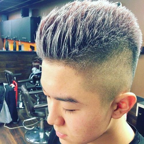 Fohawk High Fade Asian Hairstyles for Men