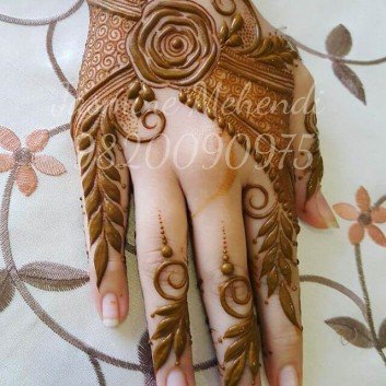 stylish mehndi designs for fingers and back hand