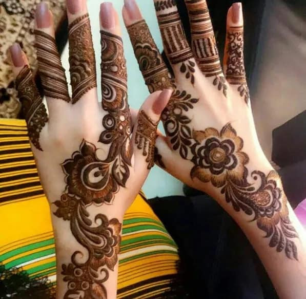 diy awesome Mehndi Art on Back Hand on new year