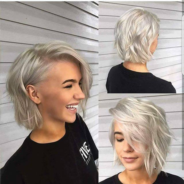 Side pose short hairstyles for fine hair