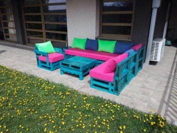 Outdoor pallet couch Full Set ideas
