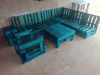 DIY Outdoor pallet couch Full Set ideas