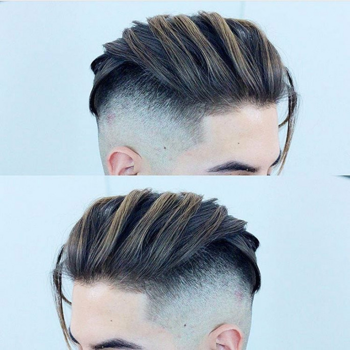 Short Messy Hair with Low Fade