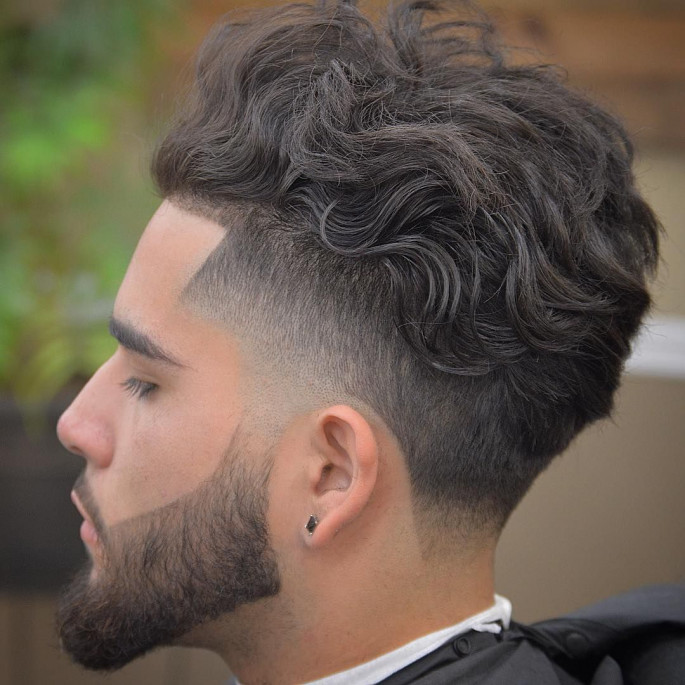 High Fade With Wavy Medium Length Hairstyles for Men