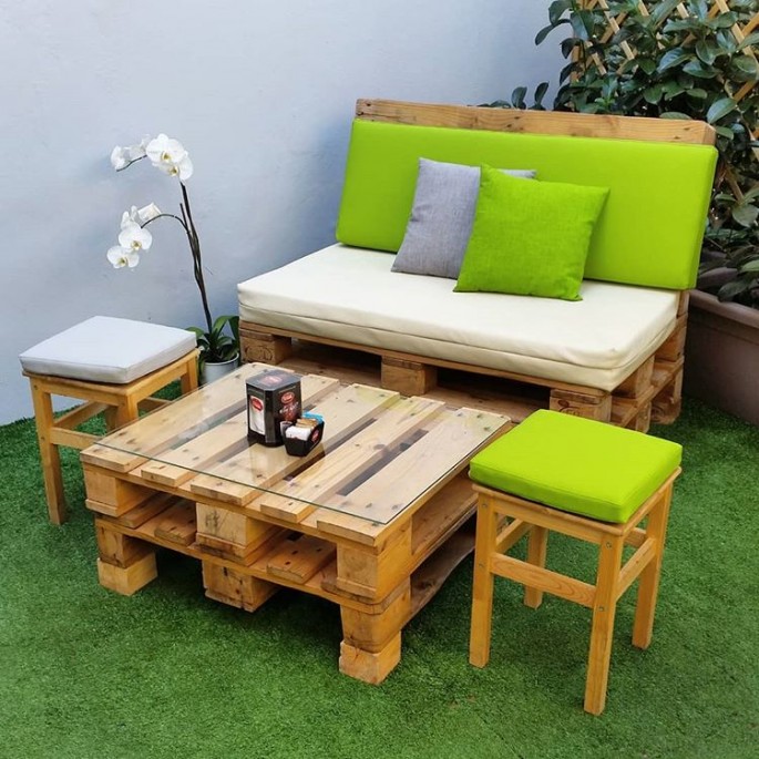 Pallet couches made from old Wood