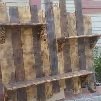 Pallet bathroom Wall Shelve with Towel holder