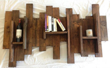 Pallet bathroom Wall Shelve with Towel holder
