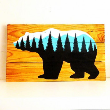 Pallet Bear Shelf Art