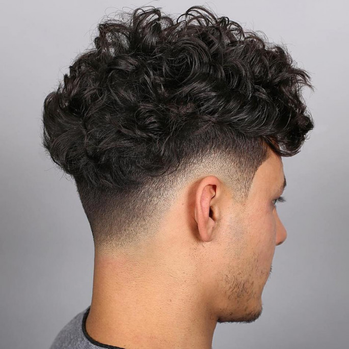 Drop Fade With Curly Hair Short Hairstyles for Men