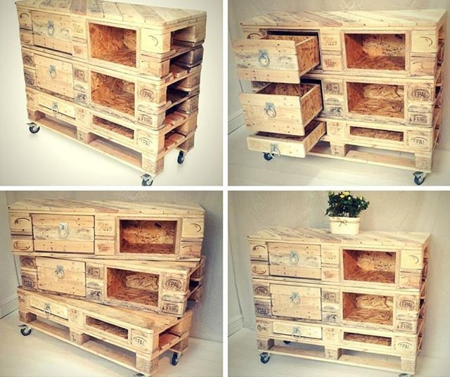 Pallet cabinet with drawers