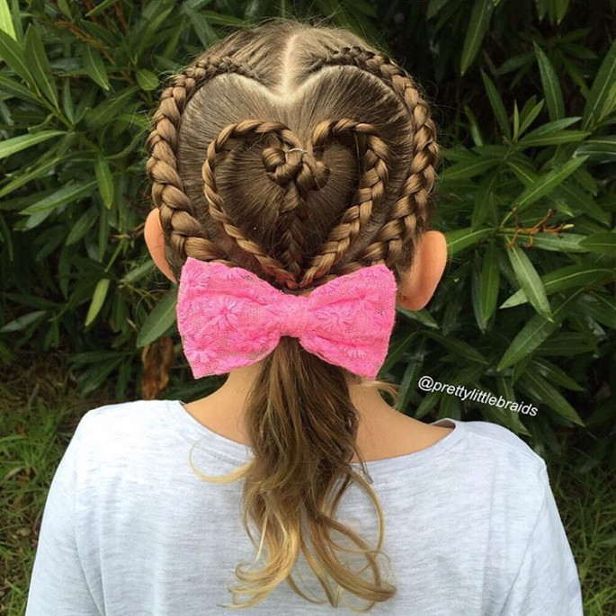 Ponytail and Braid Mix Hairstyles for Little Girls