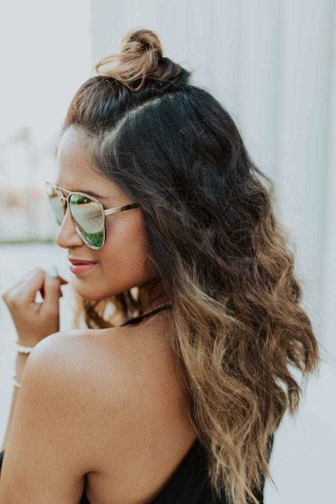 Half-up Messy Bun Long Hairstyles For Women