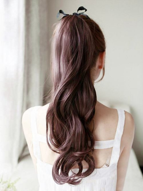Voluminous Ponytail Asian Hairstyles for Girls