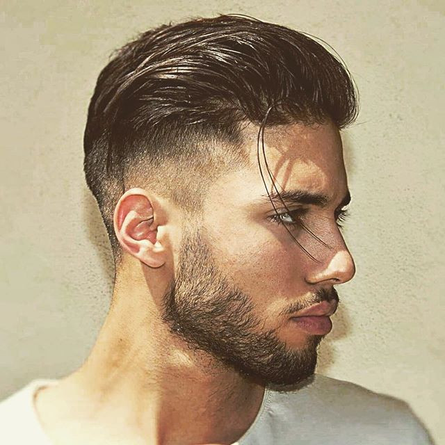 High Taper Fade With Long Slicked Back Hair Short Hairstyles for Men