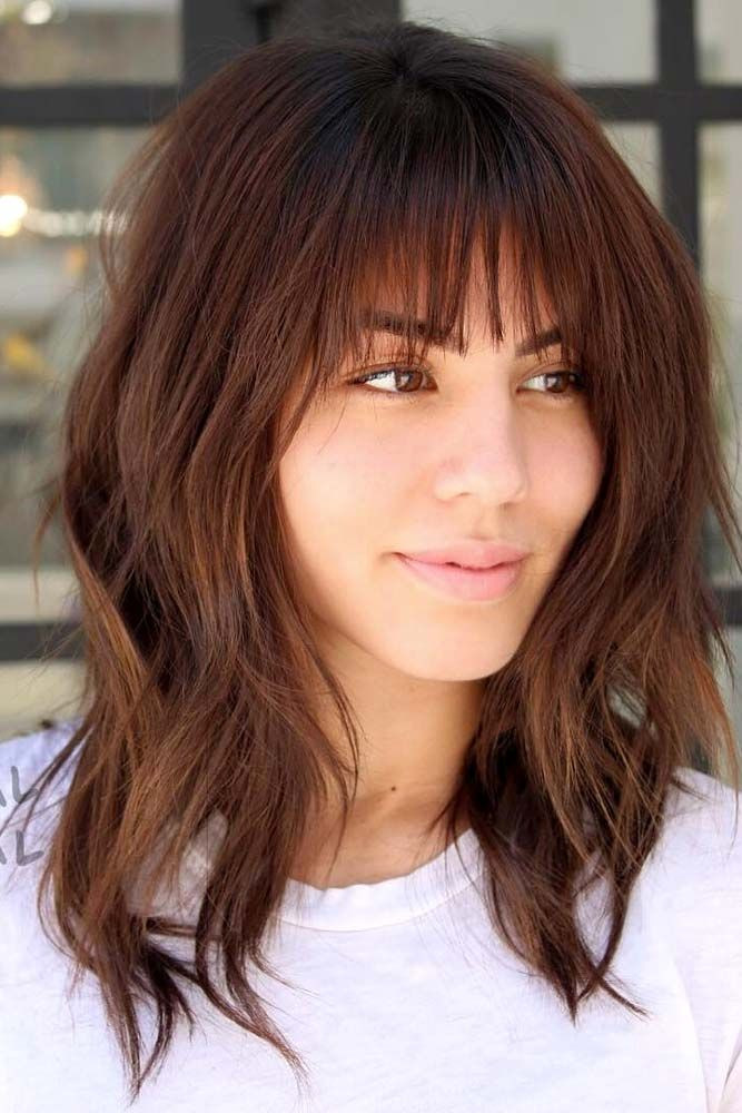 Blended-In-Bangs Long Hairstyles For Women