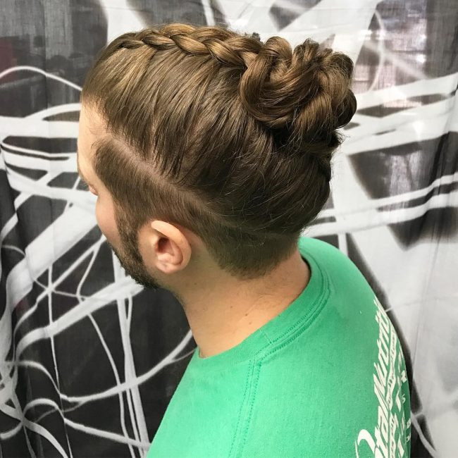 Twist-In-Bun Long Hairstyles for Men to Look More Handsome