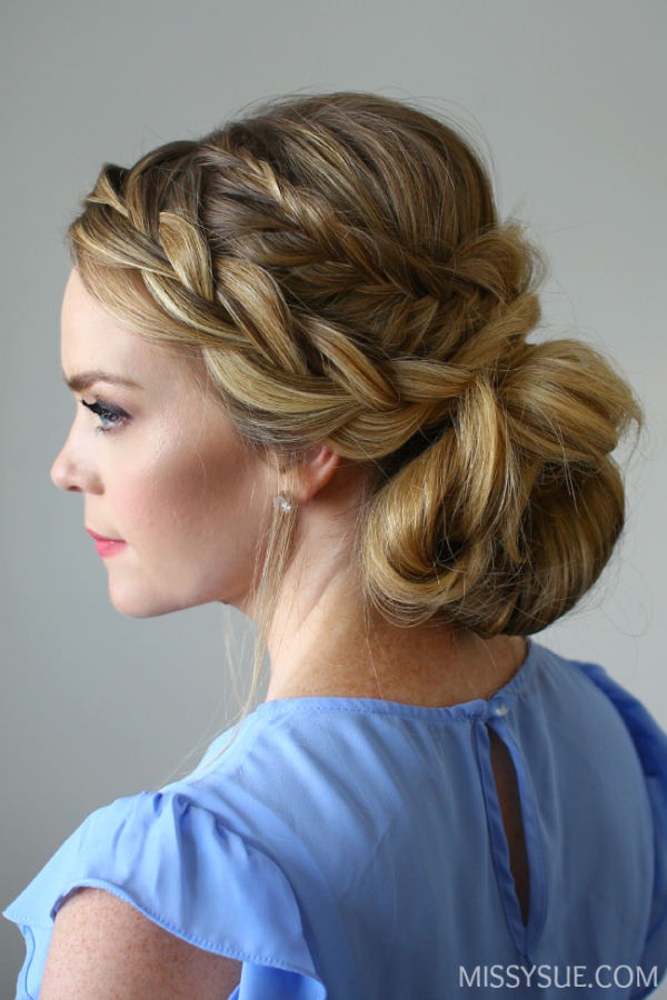 French Braid Low Chignon Braided Hairstyles for Women