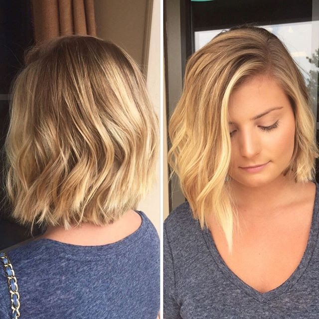 Tousled Medium-Length Bob Hairstyle for Round Faces