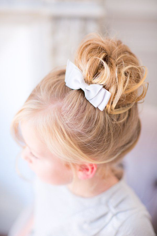 Bun with a Bow Hairstyles for Little Girls