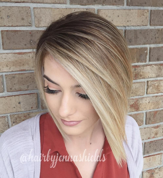 Asymmetrical bob Dazzling Hairstyles for Thin Hair to Try Now