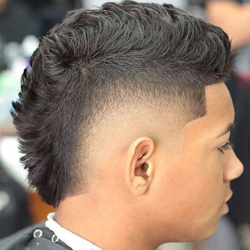 Faux Hawk With High Burst Fade Short Hairstyles for Men
