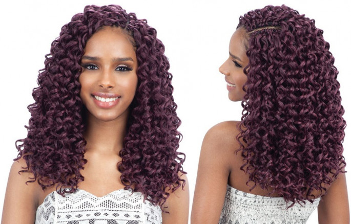 Short Deep Purple Crochet Braid Hairstyles for Women