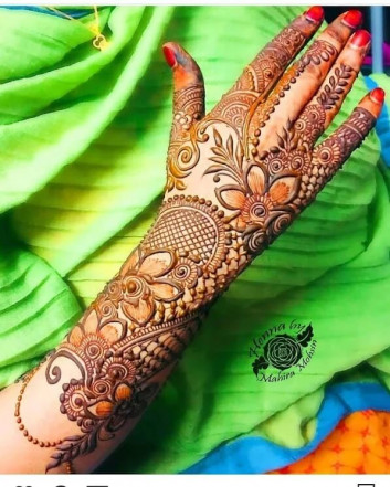 full backhand and arms henna designs