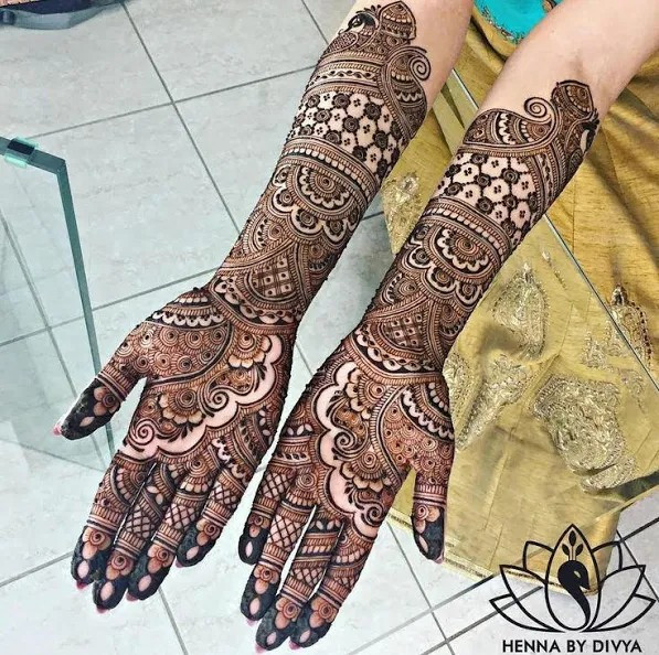 Full hands and arm mehndi designs