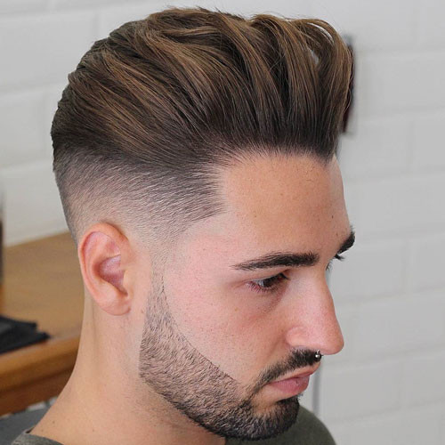 Fade with Messy Hair & Brush UP Short Hairstyles for Men
