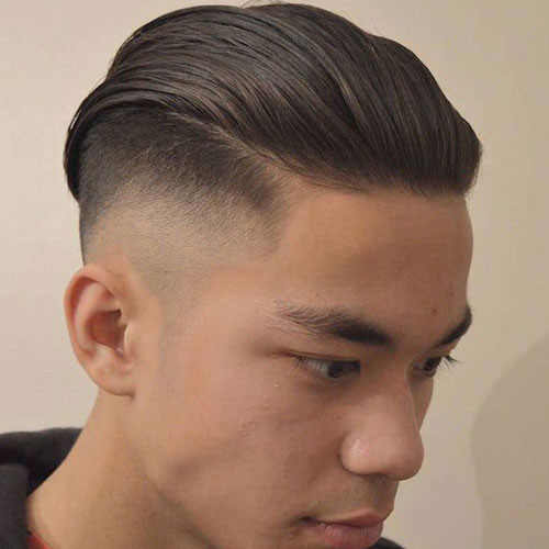 High Taper Fade With Long Slicked Back Hair Short Hairstyles for Men