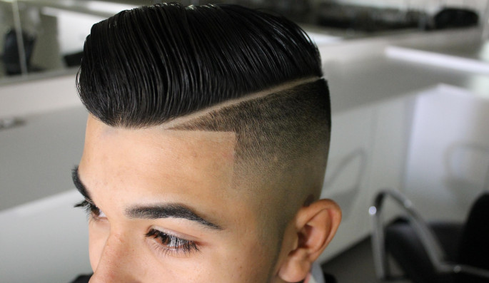 Comb Over + Taper Fade Medium Length Men's Hairstyles